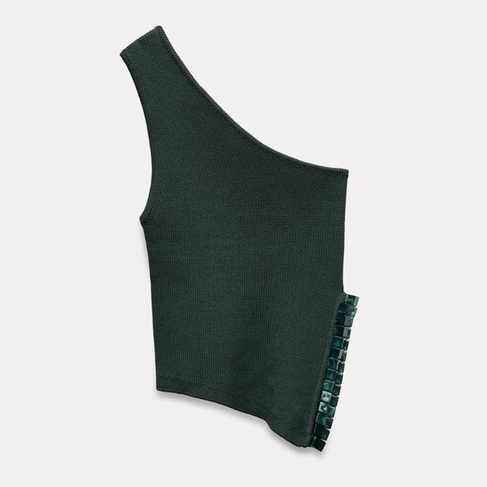 ZARA GREEN ASYMMETRICAL TOP
